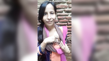 Adorable Desi Cutie Flashes Curious Friend Her Alluring Tits in Public