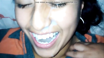 Beautiful Desi Innocent Face Covered With Unwanted Cum