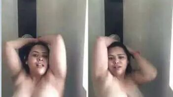 Gorgeous Desi Aunty Has Fun in Bathroom with Huge Bust Size