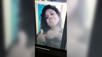 Desi Gal Reluctantly Flashes BF Her Medium-Sized Tits During Video Chat