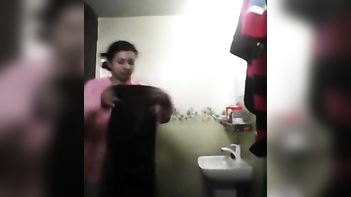 Shy Desi Teen's Solo Sex Video: Watch Her Rub Her Xxx Tits in the Bathroom