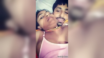 Indian Woman Reveals Her Full Xxx Breasts to Partner Who Touches Them