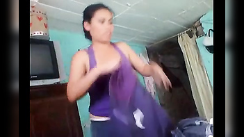 Red Hot Cleavage Show: Big Boobs Maid Bending Down
