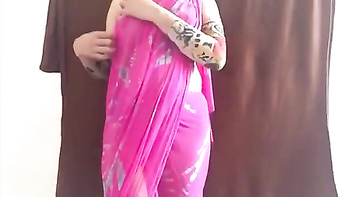 Indian Girl In Pink Sari Airs Her Curves in Xxx Video Clip