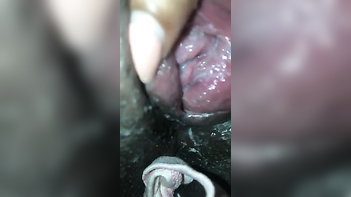 Extreme Closeup of Real Virgin Wet Creamy Pussy: Glimpse Intimate Moment of Beauty