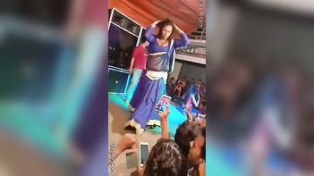 Two Svelte Desi Teens Enticingly Dance at XXX Performance Under Tent Roof