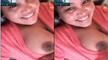 Indian Woman In Red Robe Flaunts Her Natural Bust To Sex Fans