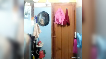 Indian Woman Closes The Door and Begins Daily Xxx Striptease Routine at Home