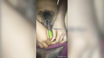 Busty Desi Babe Gets Pounded Hard, Green Pepper Makes Her Scream in Ecstasy