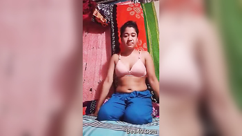 Babe Rips Off Red Top, Showing Juicy Tits, Drenched Pussy, and Seductive Curves