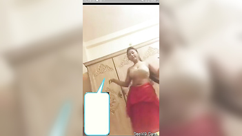 Filthy Hot Desi Babe in Red Lingerie Teases and Strips, Driving You Fucking Wild