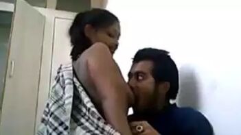 Desi Slut Gags on Huge Dick While Rubbing Her Ass on His Mug.