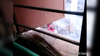 Sneaky Son Secretly Catches Desi Babe Washing Her Massive Tits Outside