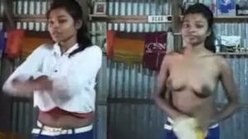 Indian Babe Flexes Her Tiny Tits and Puts on a Damn Sexy Show