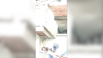 Indian Chick Gets Pounded Hard On The Rooftop