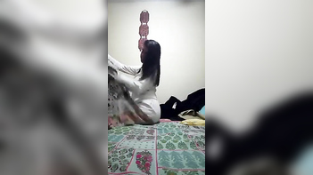 Punjabi Chick Stripping Down and Getting Wild As Hell on the Bed