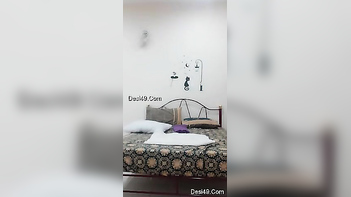 Desi Chick Strips and Teases With Her Juicy XXX Tits in Bed