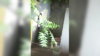 Sneaky Teen Catches Indian Neighbor Washing Her Pussy Outdoors Post-Fuck Session
