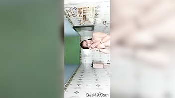 Desi Babe Flashing Her Juicy, Perky Tits In The Bathroom Stall