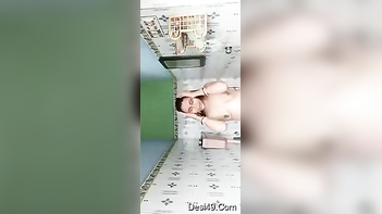 Desi Babe Flashing Her Juicy, Perky Tits In The Bathroom Stall