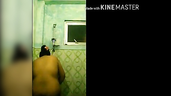 Filthy Fat Aunty Catches Herself Masturbating in the Shower, Sexy Selfie Capture