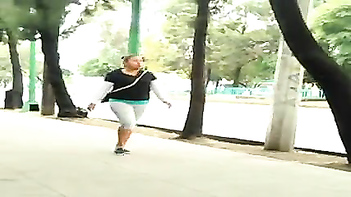 Chunky Babe in Tight Leggings Showing Off Her Juicy Pussy