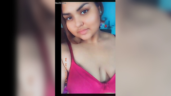 Desi Chick Flashing Her Massive Tits and Juicy Pussy