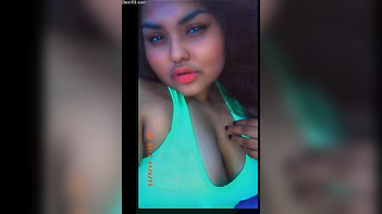 Desi Chick Flashing Her Massive Tits and Juicy Pussy