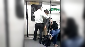 Dirty Talking Man Ravages Hot Chick in Public Subway XXX Fuck Fest.