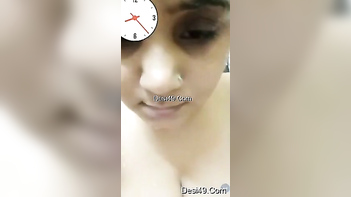 Desi Mom With Pierced Nostril Shows Off Her Juicy Pussy Up Close