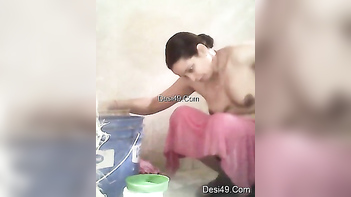 Desi Mom Gets Drenched, Cleans Up Dirty Before Wild Sex Action