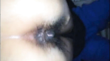 Hairy Pussy and Ass Action with a Dirty-Talking Busty Slut