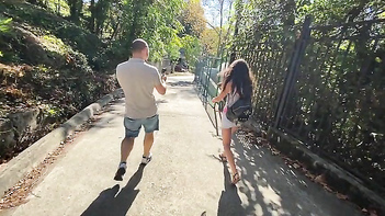 Fucked A Hot Passerby in a Wild Threesome at the Construction Site