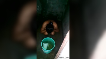 Dickhead Catches His Smokin' Desi Wife Washing Her Juicy Pussy Outdoors