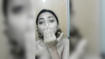 Desi Bhabhi Flashing Her Big Tits and Shaved Pussy in Selfie Action
