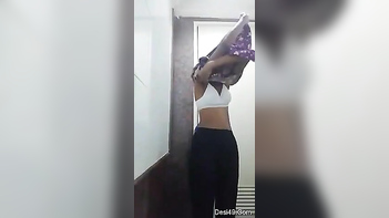 Indian Teen Strips Down and Poses Nude in the Shower Like a Damn Porn Star