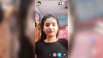 Chick in Clingy Black Top Shows Off Her Titties and Pussy