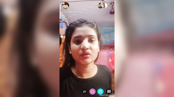 Chick in Clingy Black Top Shows Off Her Titties and Pussy