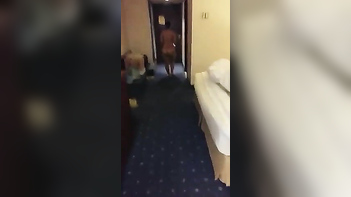 Desi Chick Struts Naked Through Hotel Hallway, Pussy Dripping Wet, Damn!