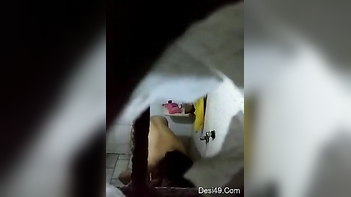 Busty Indian Chick Caught Naked on Hidden Camera by Pervy Peeping Tom.
