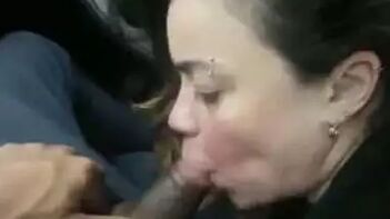 BBW Sucks Dick Like a Pro in the Car, Making That Cock Throb Wildly