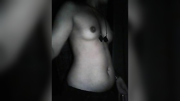 Desi Village Chick Flashing Her Juicy Tits Under the Fucking Moonlight