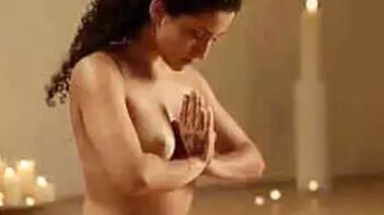 Curly Desi Babe Bends Over Backwards to Show How Fucking Sexy Naked Yoga Can Get.