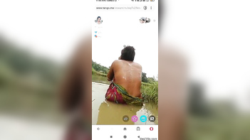 Bhabhi Bathing Outdoors, Tit-Tastic MILF Soaks Up the Sun and Strokes Her Pussy