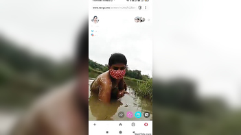 Bhabhi Bathing Outdoors, Tit-Tastic MILF Soaks Up the Sun and Strokes Her Pussy