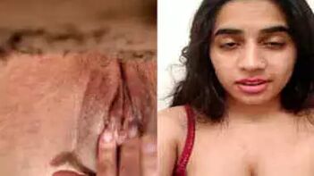 Indian Chick in Red XXX Lingerie Masturbates Like a Fucking Pro at Home