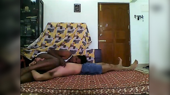 Busty Tanned Desi Babe Fucks Hubby Hard on Floor, Wild Chudai Action Non-Stop.