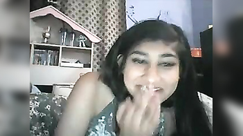 Hot Indian Teen Strips and Flaunts Her Tight Pussy on Webcam.
