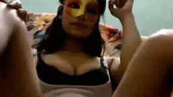 Indian Chick With Juicy Tits Puts On A Mask For Her XXX Debut Scene