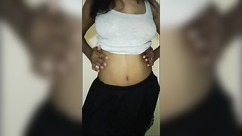 Tamil Chick Stripping Down in a Teasing Frenzy, Sucking Dick Like a Pro